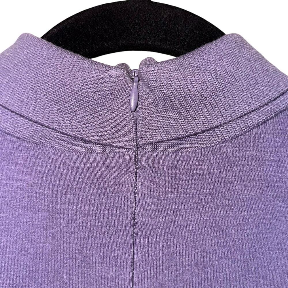 Koret Petites Lavender Embroidered Mock Neck Top Women's Medium - Picture 4 of 6